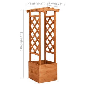 vidaXL Trellis Planter with Arch 49x39x130 cm Firwood