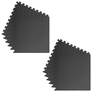 vidaXL Floor Mats 12 pcs 4.32 ㎡ EVA Foam Black