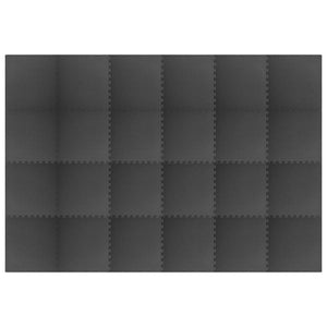 vidaXL Floor Mats 24 pcs 8.64 ㎡ EVA Foam Black