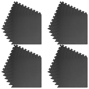 vidaXL Floor Mats 24 pcs 8.64 ㎡ EVA Foam Black