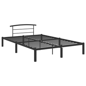 284659 vidaXL Bed Frame without Mattress Black Metal 140x200 cm