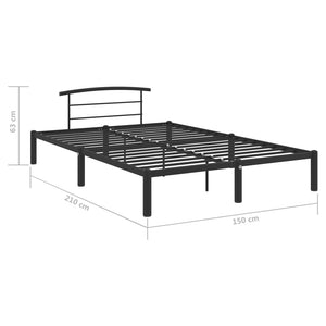 284659 vidaXL Bed Frame without Mattress Black Metal 140x200 cm