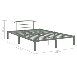 284666 vidaXL Bed Frame without Mattress Grey Metal 160x200 cm