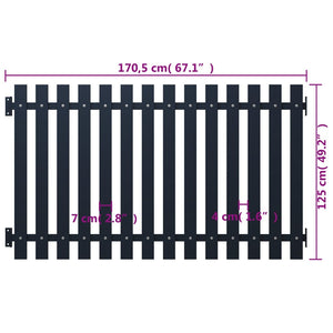 vidaXL Fence Panel Anthracite 170.5x125 cm Powder-coated Steel