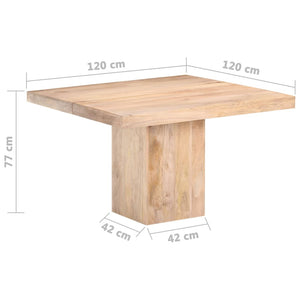 vidaXL Dining Table 120x120x77 cm Solid Mango Wood