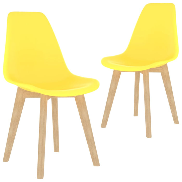 vidaXL Dining Chairs 2 pcs Yellow Plastic