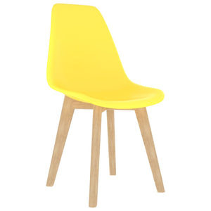 vidaXL Dining Chairs 2 pcs Yellow Plastic