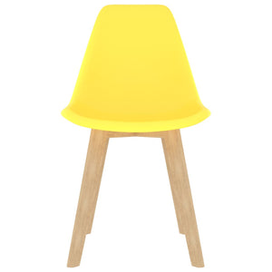 vidaXL Dining Chairs 2 pcs Yellow Plastic