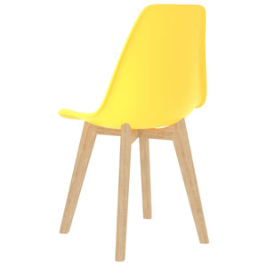 vidaXL Dining Chairs 2 pcs Yellow Plastic