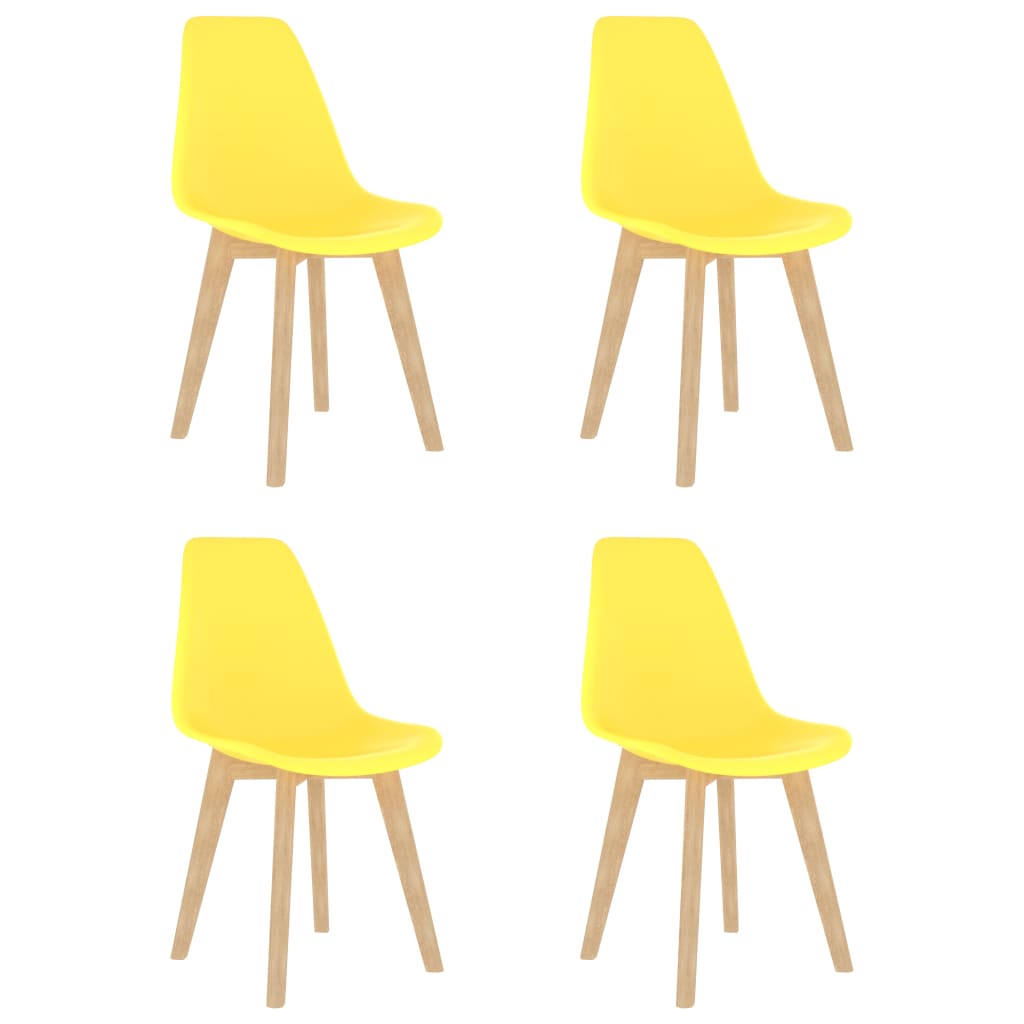 vidaXL Dining Chairs 4 pcs Yellow Plastic