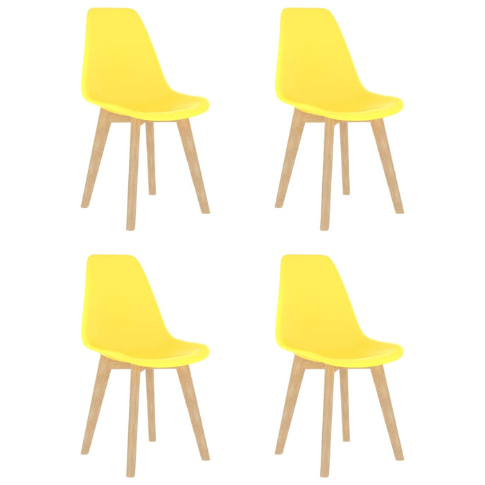 vidaXL Dining Chairs 4 pcs Yellow Plastic