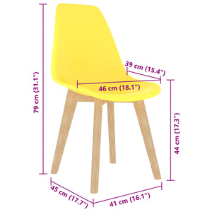 vidaXL Dining Chairs 4 pcs Yellow Plastic