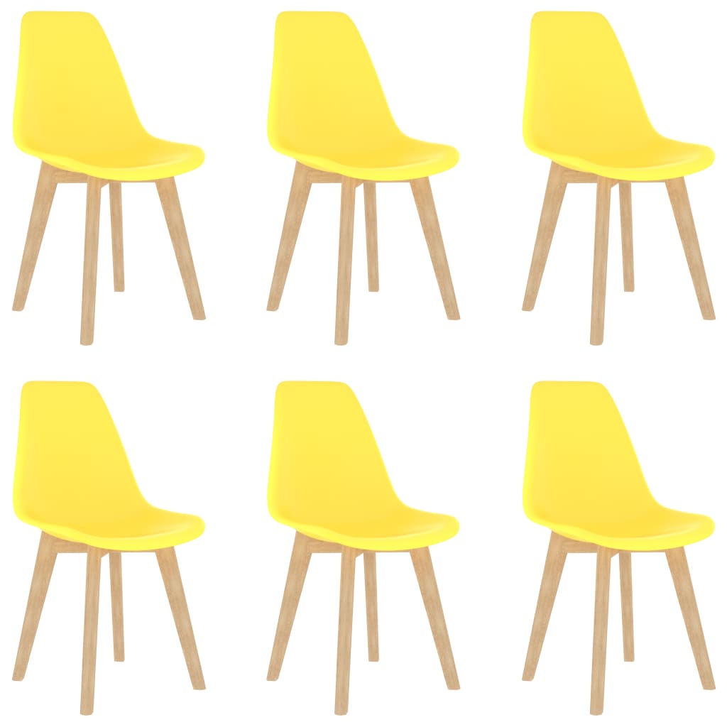 vidaXL Dining Chairs 6 pcs Yellow Plastic