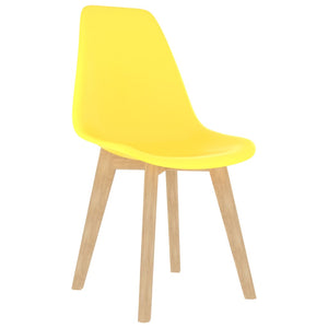 vidaXL Dining Chairs 6 pcs Yellow Plastic