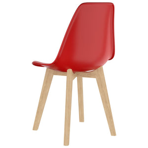 vidaXL Dining Chairs 2 pcs Red Plastic