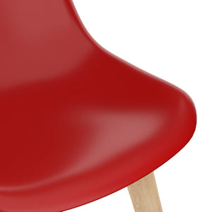 vidaXL Dining Chairs 2 pcs Red Plastic