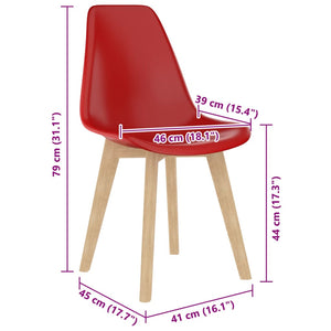 vidaXL Dining Chairs 2 pcs Red Plastic