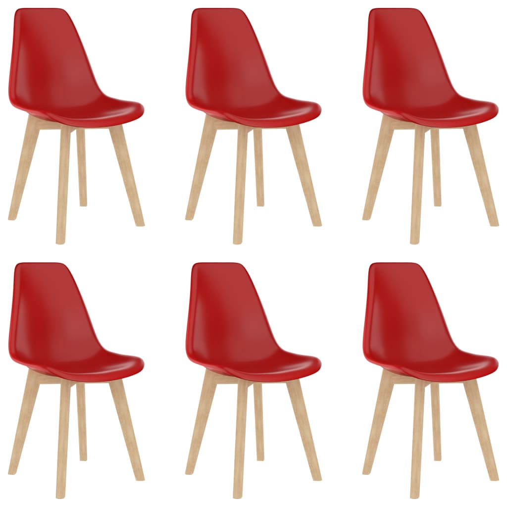 vidaXL Dining Chairs 6 pcs Red Plastic