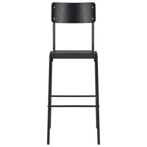 vidaXL Bar Chairs 4 pcs Black Solid Plywood Steel