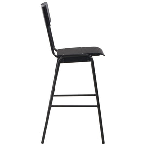 vidaXL Bar Chairs 4 pcs Black Solid Plywood Steel