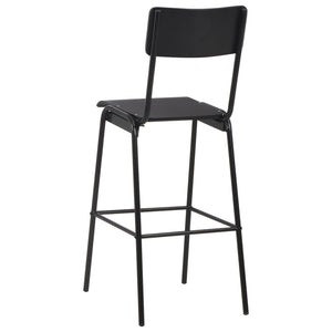 vidaXL Bar Chairs 4 pcs Black Solid Plywood Steel