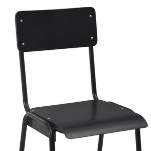 vidaXL Bar Chairs 4 pcs Black Solid Plywood Steel