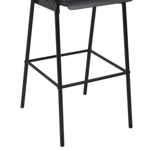 vidaXL Bar Chairs 4 pcs Black Solid Plywood Steel