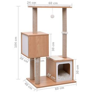 vidaXL Cat Tree with Sisal Scratching Mat 104 cm