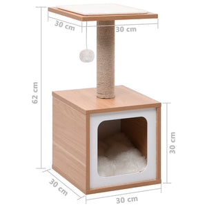 vidaXL Cat Tree with Sisal Scratching Mat 62 cm