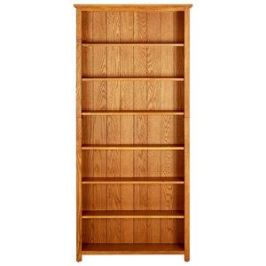 vidaXL 7-Tier Bookcase 90x22.5x200 cm Solid Oak Wood