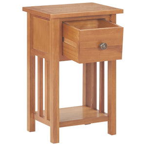 vidaXL Magazine Table with Drawer 35x27x55 cm Solid Oak Wood