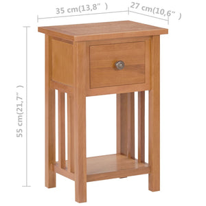 vidaXL Magazine Table with Drawer 35x27x55 cm Solid Oak Wood