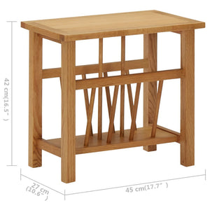 vidaXL Magazine Table 45x27x42 cm Solid Oak Wood