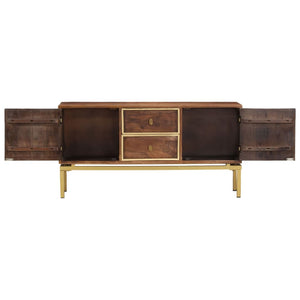 vidaXL Sideboard 120x29x60 cm Solid Mango Wood