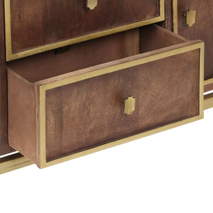 vidaXL Sideboard 120x29x60 cm Solid Mango Wood