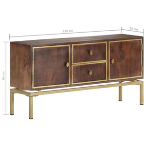 vidaXL Sideboard 120x29x60 cm Solid Mango Wood