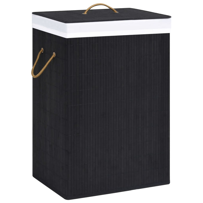 vidaXL Bamboo Laundry Basket Black