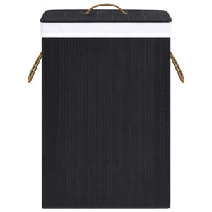 vidaXL Bamboo Laundry Basket Black