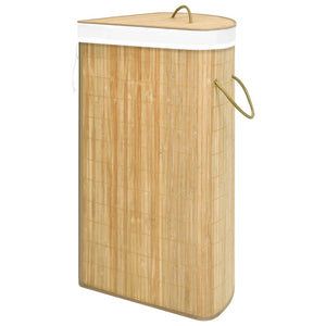 vidaXL Bamboo Corner Laundry Basket 60 L