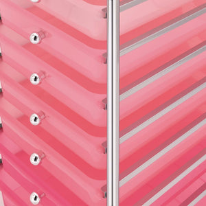 vidaXL 10-Drawer Mobile Storage Trolley Ombre Pink Plastic