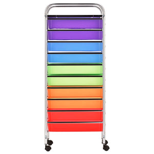 vidaXL XXL 15-Drawer Mobile Storage Trolley Multicolour Plastic