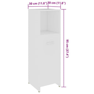 vidaXL Bathroom Cabinet White 30x30x95 cm Engineered Wood