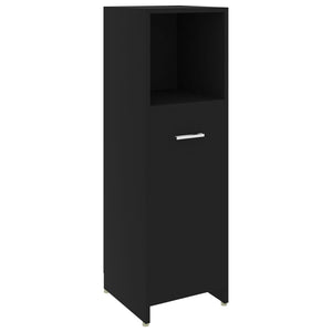 vidaXL Bathroom Cabinet Black 30x30x95 cm Engineered Wood