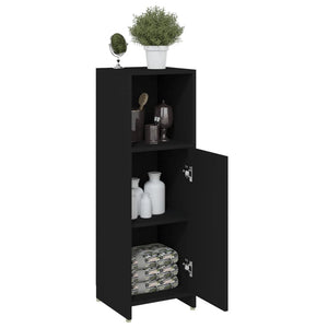 vidaXL Bathroom Cabinet Black 30x30x95 cm Engineered Wood