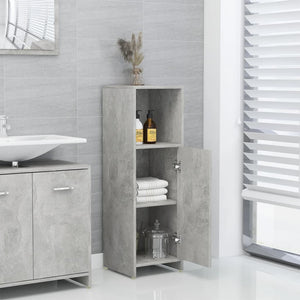 vidaXL Bathroom Cabinet Concrete Grey 30x30x95 cm Engineered Wood