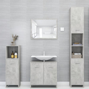 vidaXL Bathroom Cabinet Concrete Grey 30x30x95 cm Engineered Wood