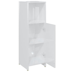 vidaXL Bathroom Cabinet High Gloss White 30x30x95 cm Engineered Wood