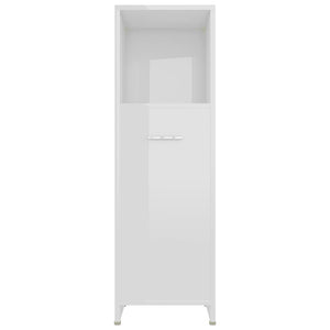 vidaXL Bathroom Cabinet High Gloss White 30x30x95 cm Engineered Wood