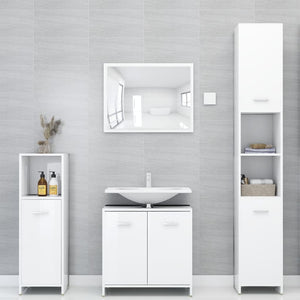 vidaXL Bathroom Cabinet High Gloss White 30x30x95 cm Engineered Wood