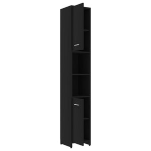 vidaXL Bathroom Cabinet Black 30x30x183.5 cm Engineered Wood